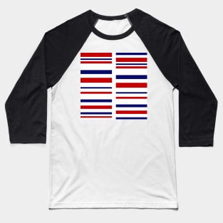 Red and blue stripes on white Baseball T-Shirt